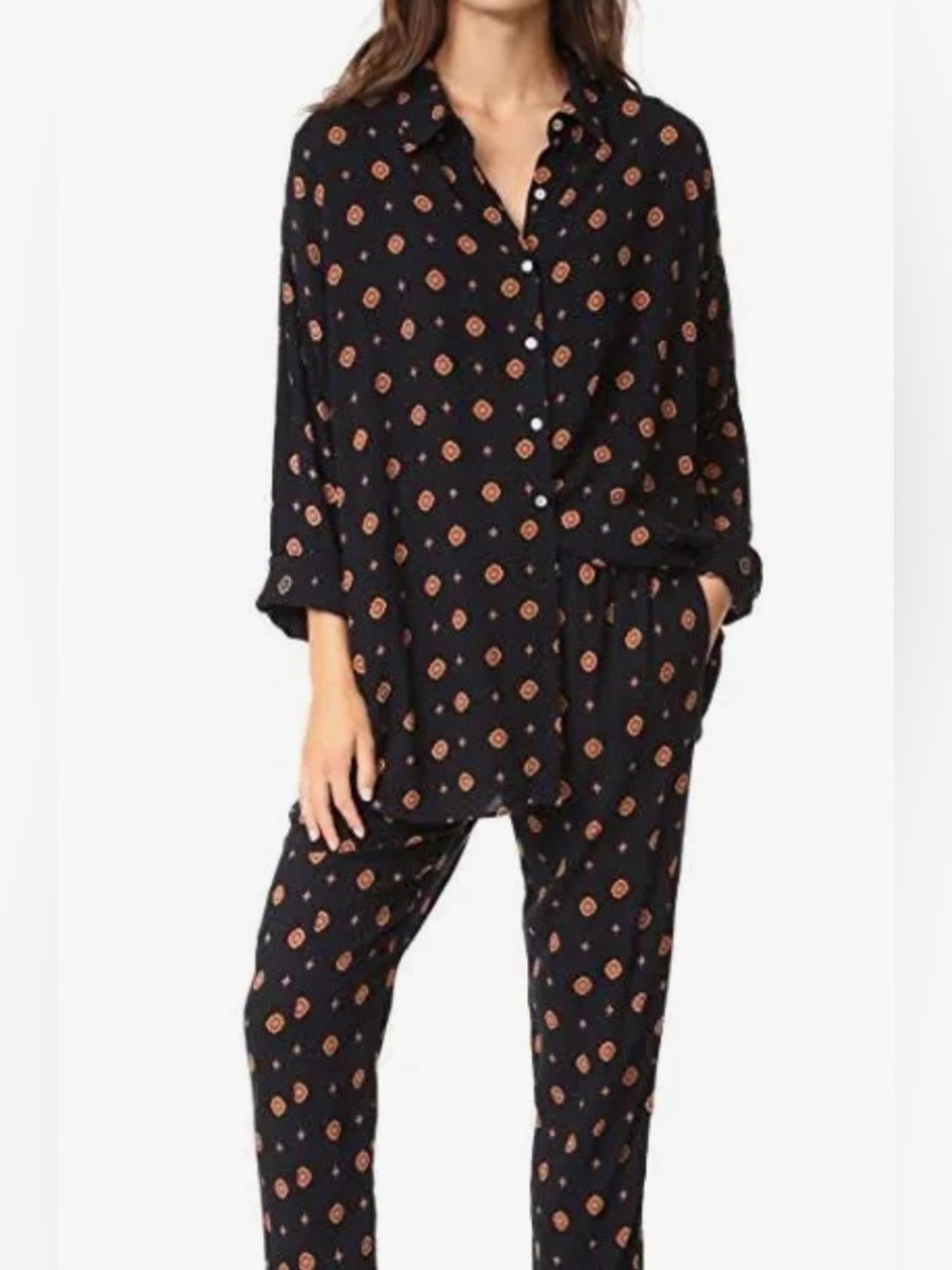 NWOT Free People Shirt Up Blouse in Black